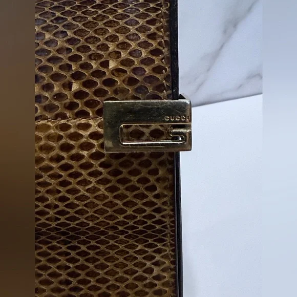 Vintage Gucci Snakeskin Agenda Cover Passport Holder Exotic Leather Organizer - Picture 3 of 6